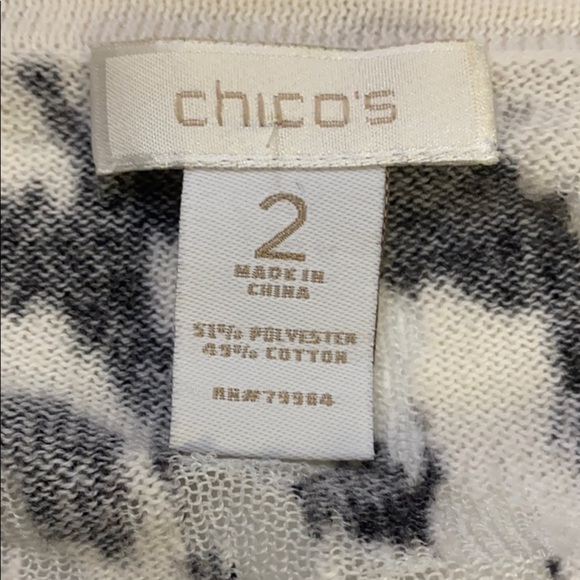 Chico’s Black & Cream Cardigan Sweater - Picture 5 of 5